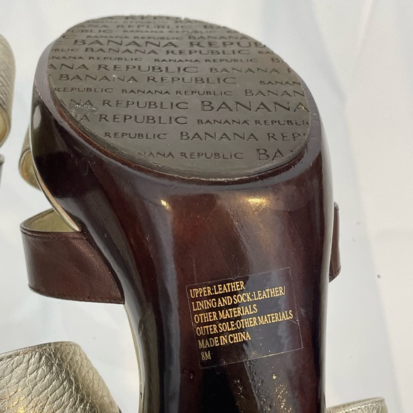 BROWN AND GOLD STRAPPY HEEL - Picture 6 of 7